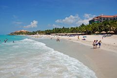 
The white sandy beach in front of Plaza America in Varadero leads to the Mansion Xanada.

